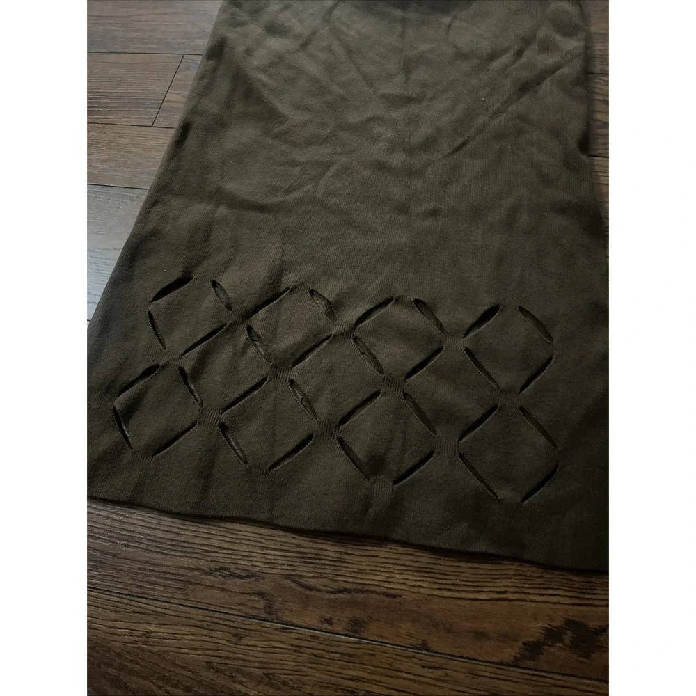 house of harlow straight cut out bottom skirt brown large
